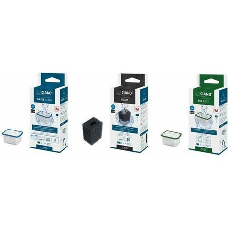 CIANO, Aquarienbedarf - Ersatzfilterpatronen für Aquariumfilter - 3-Monats-Packung - Größe M