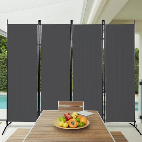 Paravent Outdoor Raumteiler Garten Spanische Wand Trennwand Raumtrenner 4 teilig Beige 200x170cm
