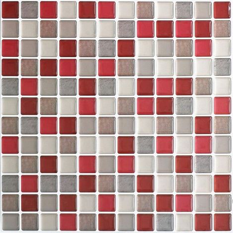 3D Mosaic Self Adhesive Wall Tiles Waterproof Self Adhesive 9.3" x 9.3" for Kitchen Bathroom 4 Pack (1/5)