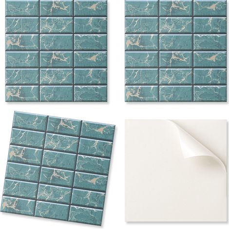 Baldosas decorativas autoadhesivas de vinilo - Para pasillo con dise帽o de m谩rmol 20x20x20 cm