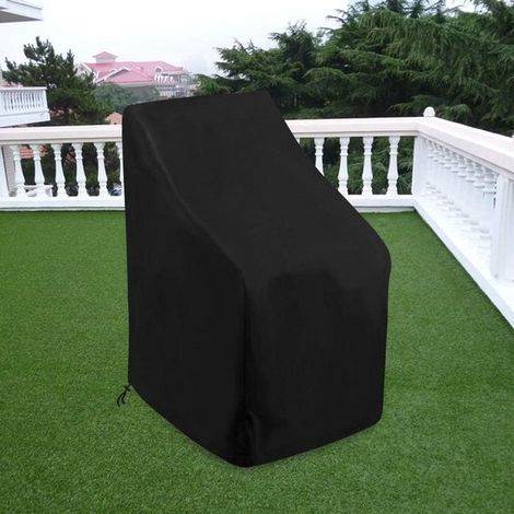 Funda para sillas de jardín,Impermeable,resistente a las heladas y a los rayos UV,Fundas para sillas,Negra,64 x 64 x 70/120 cm,1 unidad (1/5)