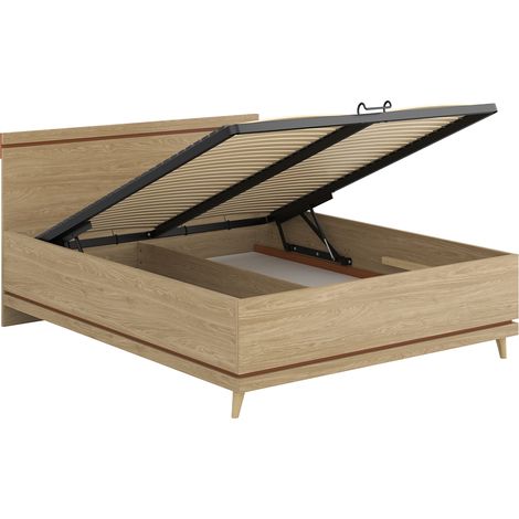 Cama con cajón 160x200 somier incluido Sandy Madera (1/4)