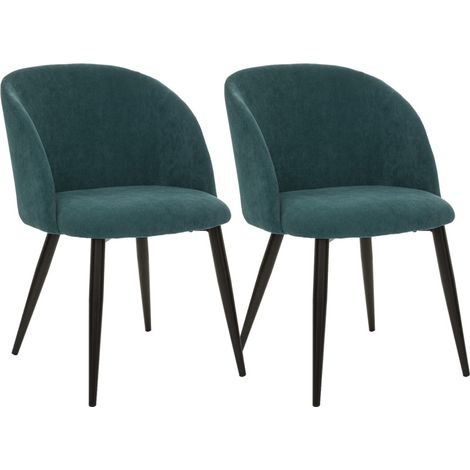 Lot de 2 fauteuils imitation chêne "Céleste" en velours côtelé Atmosphéra - Jade