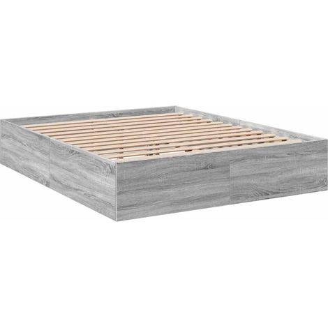 Estructura de cama madera de ingeniería gris Sonoma 150x200 cm vidaXL (1/4)