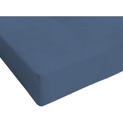 Italian Bed Linen Max Color Lenzuolo sotto a 1 Piazza e Mezza, 100% Cotone, Avio, 1 Posto e Mezzo (1/3)