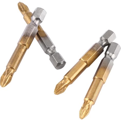 10 embouts de tournevis antidérapants plaqués titane, de 50 mm de long (1/2)