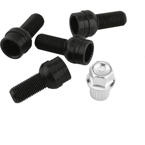 Kit de 4+1 boulons de roue et écrous antivol (avec clé) pour Golf 4 MK4 B5 (1998-2005) 8D0601139F (1/5)