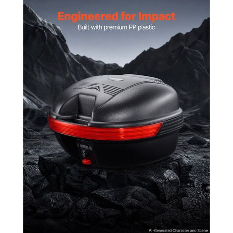 Top Case de Moto 30 L Coffre Arrière Universel Imperméable en PP, Valise Amovible à Bagages avec Serrure de Sécurité et Doublure en… (1/5)