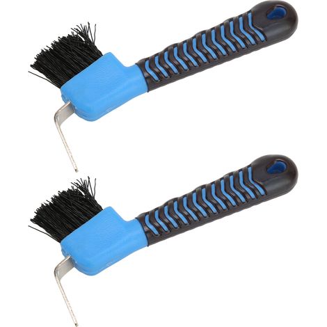 Lot de 2 cure-pieds pour chevaux, outil de nettoyage des sabots avec manche en caoutchouc souple pour écurie (1/5)