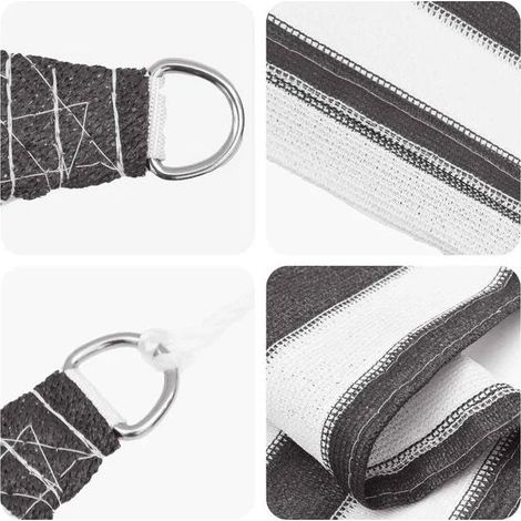 Voile d'ombrage gris anthracite et blanche, 5 x 8 mètres en PEHD (1/5)