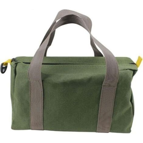 Werkzeugtasche aus Segeltuch mit einer breiten 30,5 cm Öffnung, großem Fassungsvermögen, kleine Tragetasche zur Aufbewahrung von Schlüsseln, Zangen und Werkzeugen (grün) (1/5)