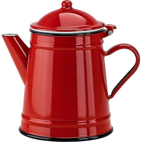 IBILI cafetera conica roja 1 l18x18 cm , Cafetera cónica roja 1 litro 18x18 cm. -Marca: Ibili. -Cafetera cónica roja en acero esmaltado vitrificado. Gracias a su composición, esta