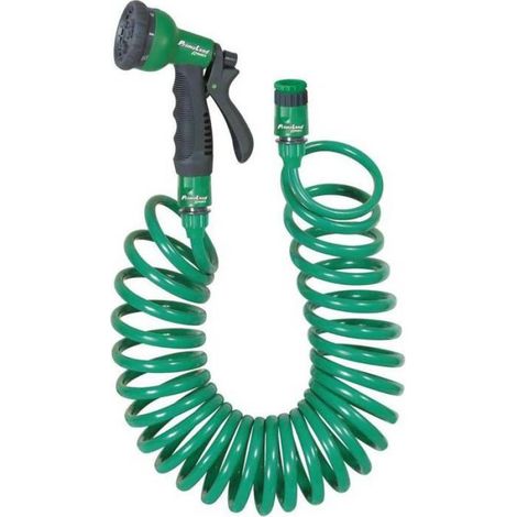 Tuyau Spiralé 15m - Pistolet Multijets - Flexible et Résistant - Idéal pour Arrosage - D-Work (1/2)