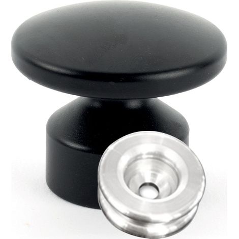 Kit de Fixation : Rondelle multi-matériaux Alu + Grande Patère convexe Noir - L'Attachante (1/5)