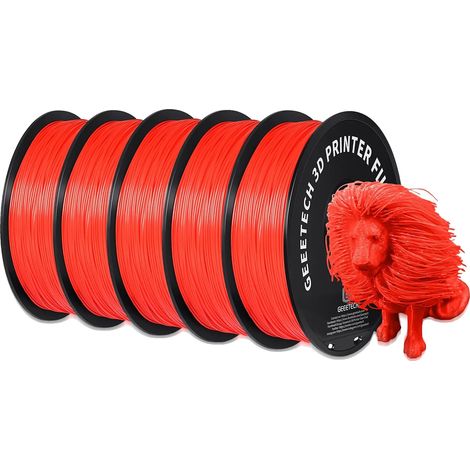 Filamento para impresora 3D, material PLA ecológico, compatible con impresoras FDM, rojo. (1/2)