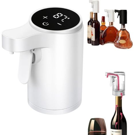 Versatore elettrico per vino con pompa ad aria, funzione di ricarica USB, funzione di versamento automatico del vino, dosaggio regolabile e versatore intelligente per whisky. (1/5)