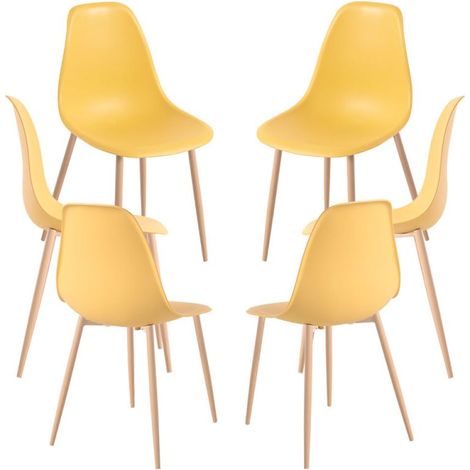 Packs Sillas Comedor - Pack 6 Sillas Mykle - Amarillo (1/5)