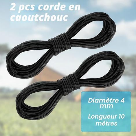 Elastic Rope, 4 mm x 10 m Paracord (Black) (1/4)