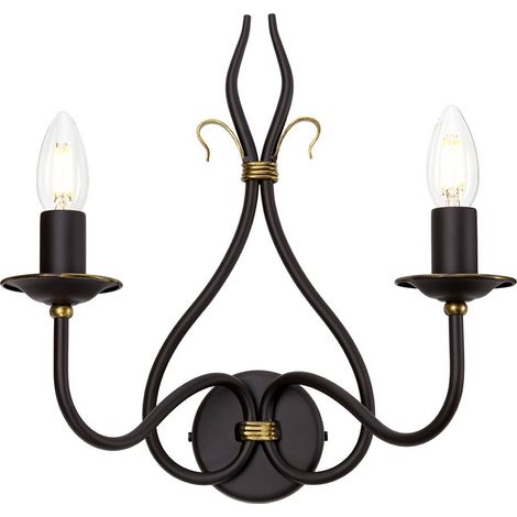 Wandleuchte Lampe Klassisch Vintage Eisen Rost Gold Flurleuchte B 33,7 cm (1/5)