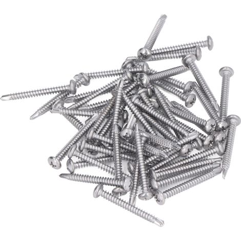 Vis M4.2x38 inox à tête ronde cruciforme, lot de 100, vis autoforeuse en acier inoxydable pour fixation mécanique (1/5)