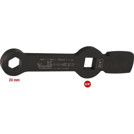 KS TOOLS 3/4" Schlag-Sechskant-Schlüssel mit 2 Schlagflächen, 24 mm ( 517.0925 )