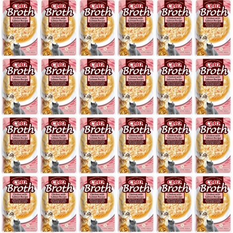 INABA CIAO Nassfutter für Katzen, Delikatesse, Hühnerbrühe mit Lachs, 40 g