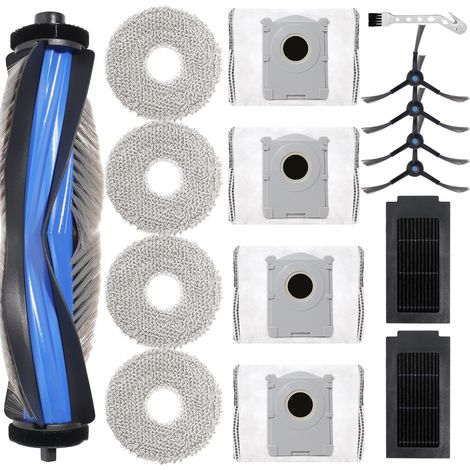 Zubehör Set für Ecovacs Deebot T50 Pro Omni / T50 Omni /T50 Omni Gen2/T50 Pro Omni Gen2 Staubsauger Ersatzteil, 1 Hauptbürste,4 Wischtücher,4 Staubbeutel,4 Seitenbürsten,2 Filter (1/5)