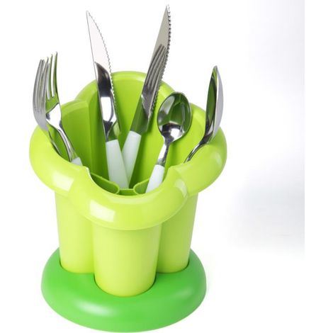 Égouttoir à couverts "Fiorello" en plastique - Couleur aléatoire - D 16,5 x H 16,5 cm - Livraison gratuite