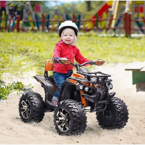 Quad électrique enfant 12V avec marche avant/arrière, MP3, phare LED, orange HAVRYA (1/4)