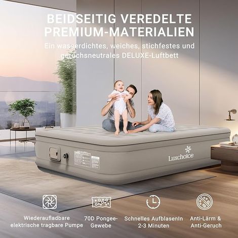 2 Person Electric Air Mattress Self Inflating Bed with Portable