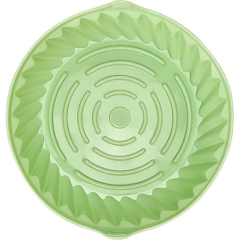 Rond silicone résistant à la chaleur pour friteuse à air, facile à nettoyer, revêtement de cuisson, cyan, L 22cm / 8.66in (1/5)