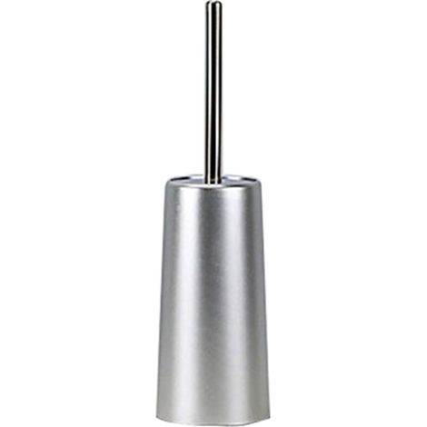 Brosse de toilette, porte-brosse de toilette en nylon (argenté)-AquaForge (1/4)