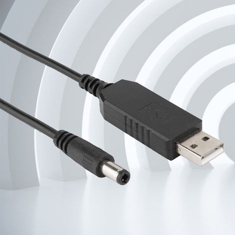 Câble d'alimentation 5V/12V USB vers 5.5x2.1mm pour lampe de bureau, routeur, modem, adaptateur secteur