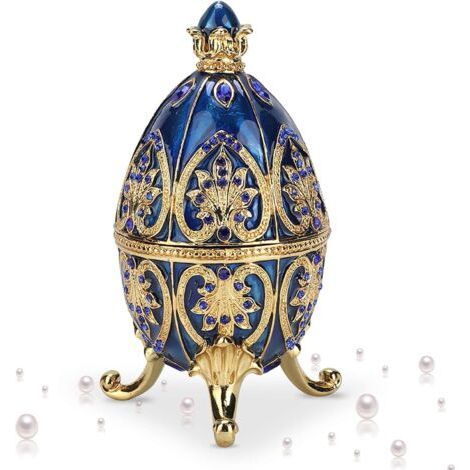 Home bedroom decorations, creative ornaments, retro egg-shaped jewelry storage box, necklace bracelet, small jewelry gift (1/5)