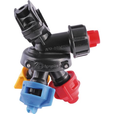 Cabezal de 3 posiciones para pulverizador tipo Arag, diámetro 20 mm, 10 mm, AP0100G0920F10