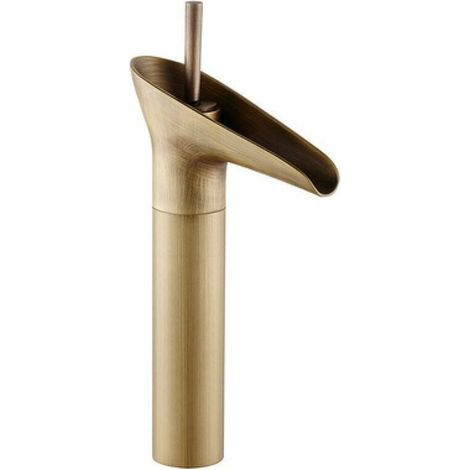 Robinet de Lavabo,Robinet cascade pour salle de bain,Mitigeur de salle de bain,Vintage Mitigeur monocommande,Chaude et Froide Réglable de Mitigeur Lavabo, Laiton Chromé,G3/8 (1/3)