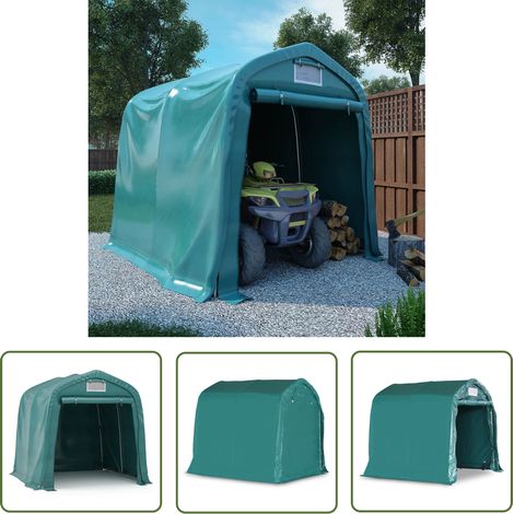 The Living Store Tente de garage PVC 2,4x2,4 m Vert - Tents De Garage - Abri Voiture - Stockage Exterieur - Protection Contre Les Intempéries - Abri Pvc (1/5)