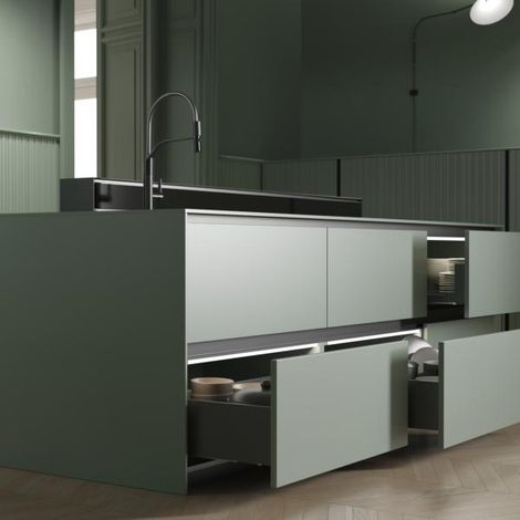 Emuca Tiroir extérieur Vertex 40kg, hauteur 178mm, profondeur 450mm, Acier, Gris antracite - talla (1/5)