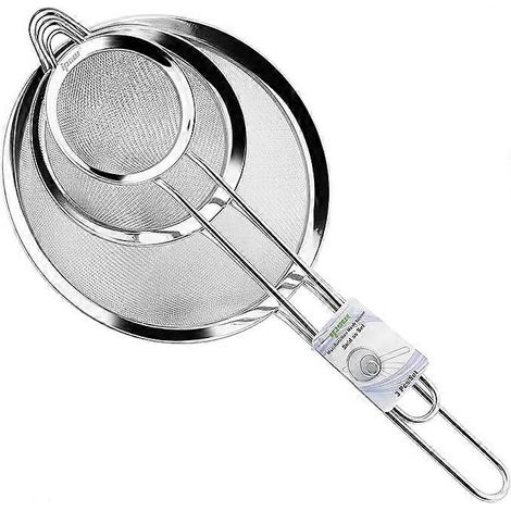 Filtre de cuisine / Tamis à farine en acier inoxydable avec poignée pour égoutter les pâtes en poudre, les nouilles et le riz filtré.