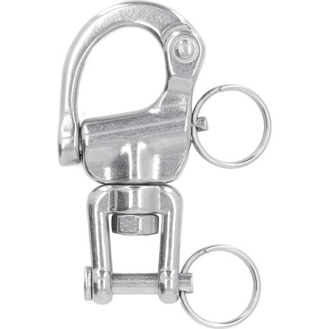 Mousqueton pivotant à ouverture rapide pour bateau à voile, en acier inoxydable 316. (1/5)