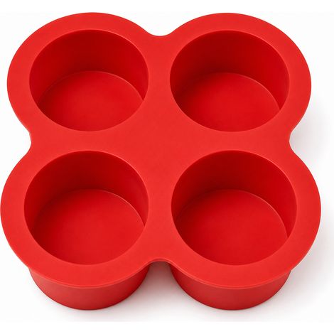 Moule à pâtisserie en silicone (lot de 2), moule à gâteaux cylindrique à 4 cavités, moule à muffins antiadhésif pour desserts, puddings et pâtisseries DIY (1/5)