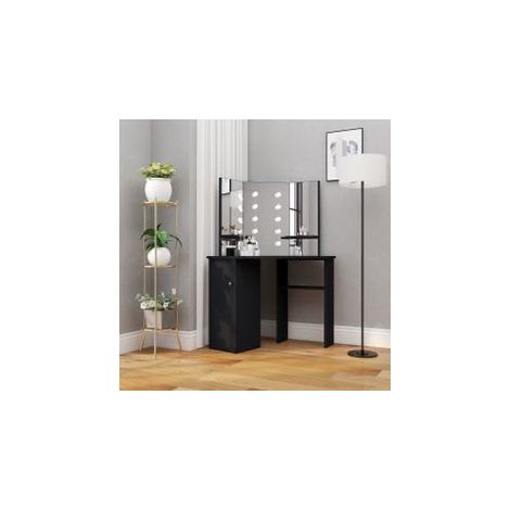 Coiffeuse d'angle avec LED Noir 111x54x141,5 (1/5)