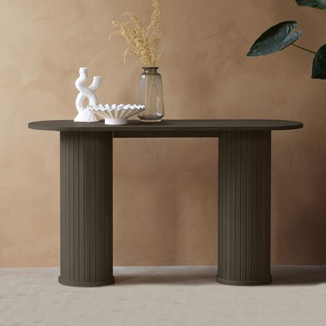Console ovale 130x40x75 chêne marron - SKYRA