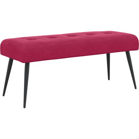 Bench with Button Tufted Wine Red 110 x 40 x 46 cm Velvet vidaXL