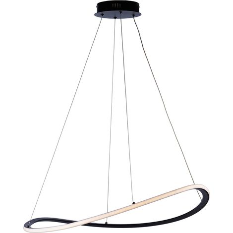 Sospensione Moderna Raky Metallo Nero Led Integrato Cct Con Telecomando (1/3)