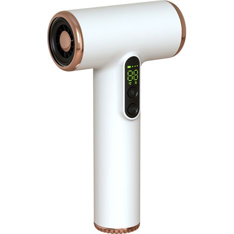 Secador de pelo profesional inalámbrico: 3 velocidades y 3 temperaturas, batería recargable por USB, 200 W de potencia, con pantalla digital para mujer. (1/5)
