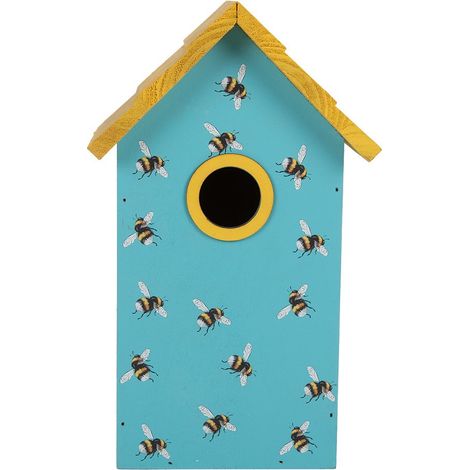 Nichoir à Oiseaux en Bois Bleu Cabane de Jardin pour Nidification 15 x 10 x 22 cm - PANGIVO (1/5)