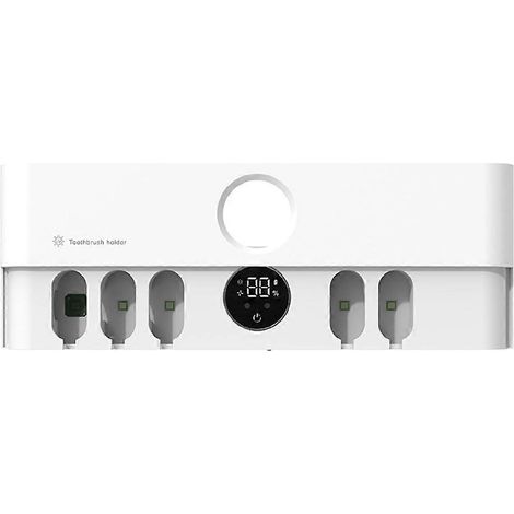 Porte-brosse à dents à induction automatique, rechargeable 5600 mAh, sans fil, mural, pour salle de bain. (1/5)