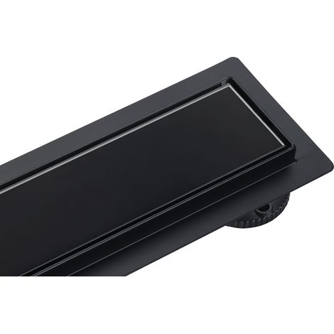 Caniveau linéaire G-drain Next - 80 cm - Acier inoxydable - Double plaque en verre foncé - Caniveau linéaire