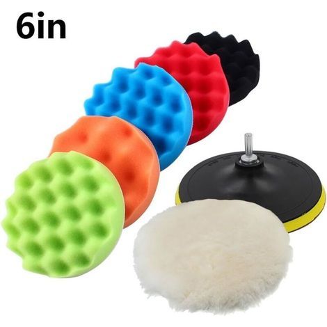 6 pouce 150 mm éponge polissage épilation à la cire de polissage Kit de tampons ensemble polisseur automobile auto composé- (1/5)